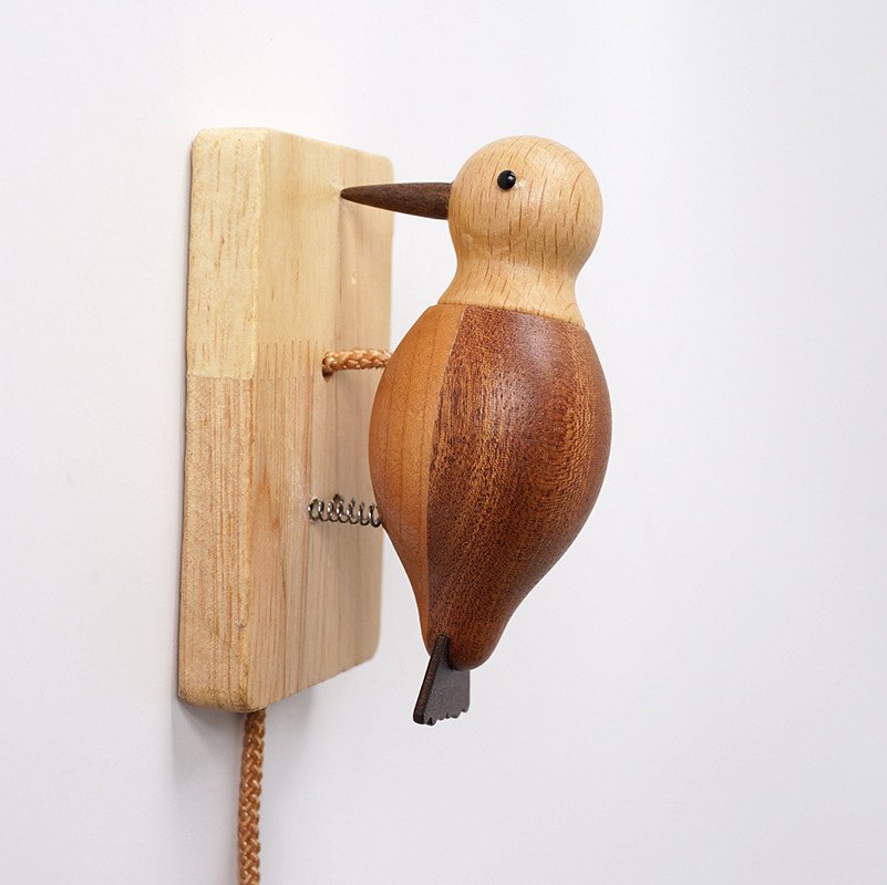 Grandparent's Day,Christmas,Birthday,Wooden woodpecker - doorbell pendant